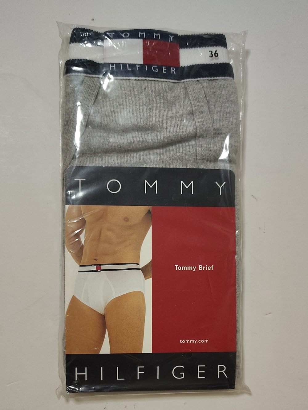 Vintage Tommy Hilfiger Gray Men's Brief - 1 Pair - Size 36 - NIP
